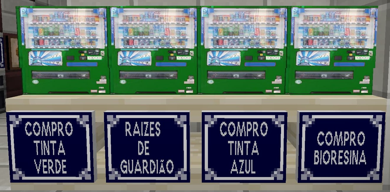 Jogador comprando itens em troca de dinheiro